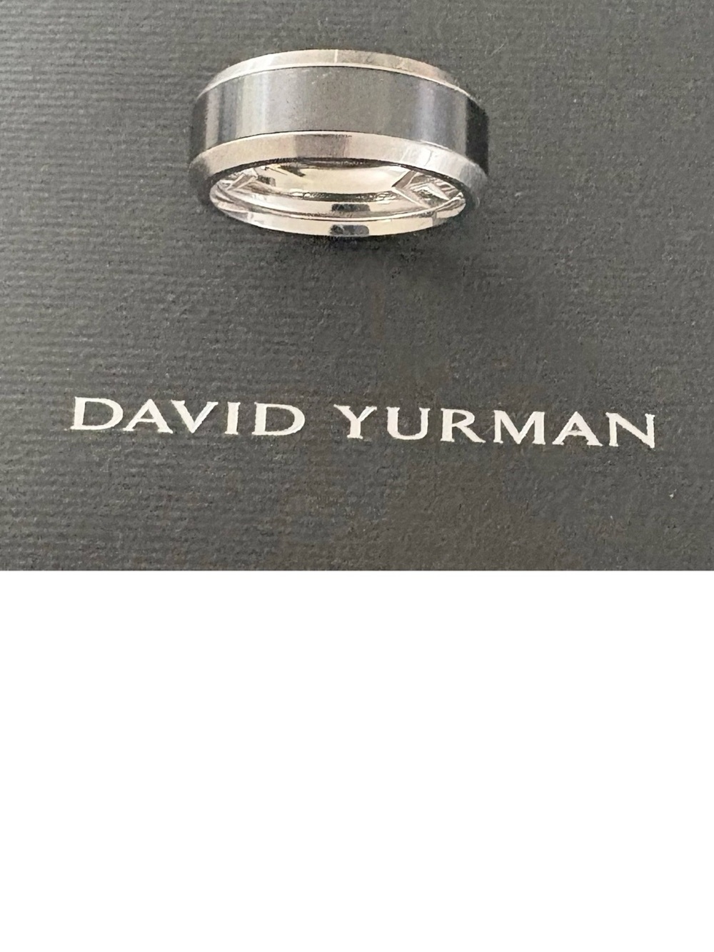 Authentic David Yurman Men’s Black and Grey Titanium Ring Size 10 with Pouch - Picture 5 of 6